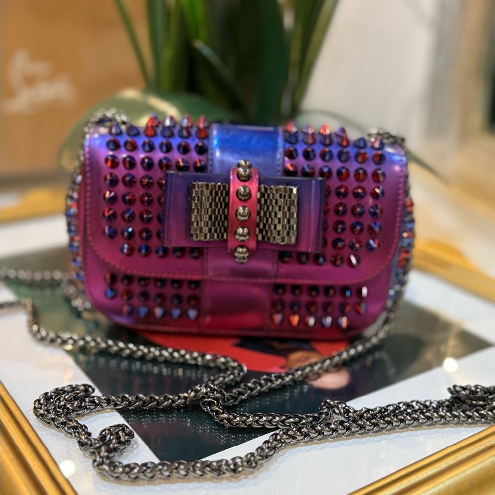 Christian Louboutin Sweety Charity Patent Scrabe/Spikes in red ,blue